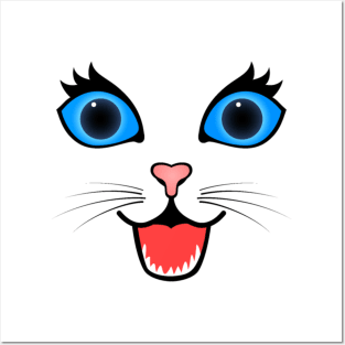 Happy Surprised Cat Face Posters and Art